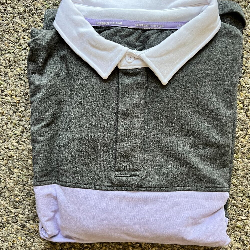Jamby's Hugby Rugby Shirt. Grey/Lavender. NWT. XXL